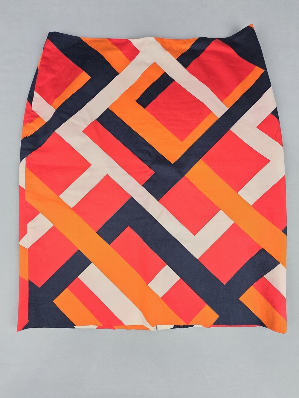 Ann Taylor Geometric Pencil Skirt Size 12 Colorful Office Career Knee Length